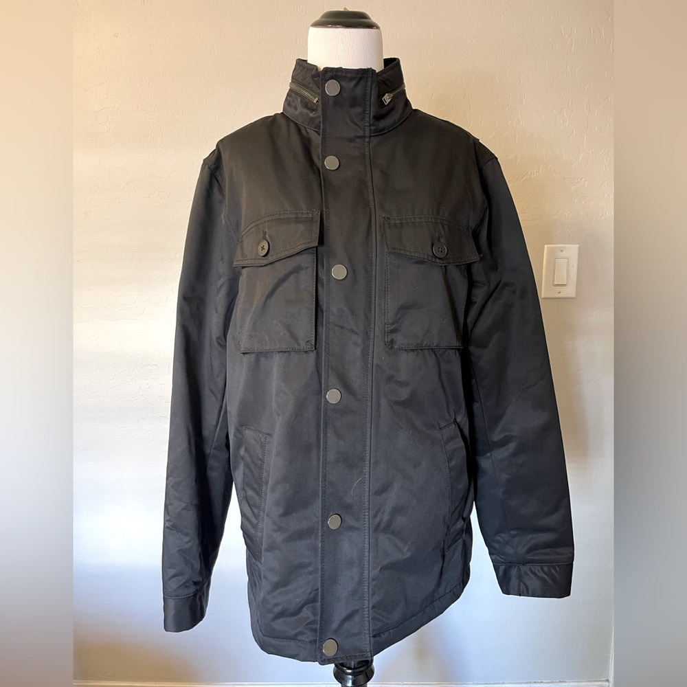 NWT - Medium Black H&M Coat with Hidden Hood